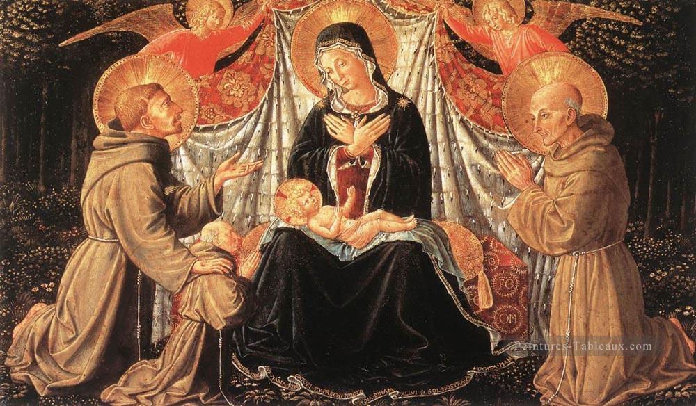 Vierge à l’Enfant avec Sts Francis et Bernardine et Fra Jacopo Benozzo Gozzoli Peintures à l'huile